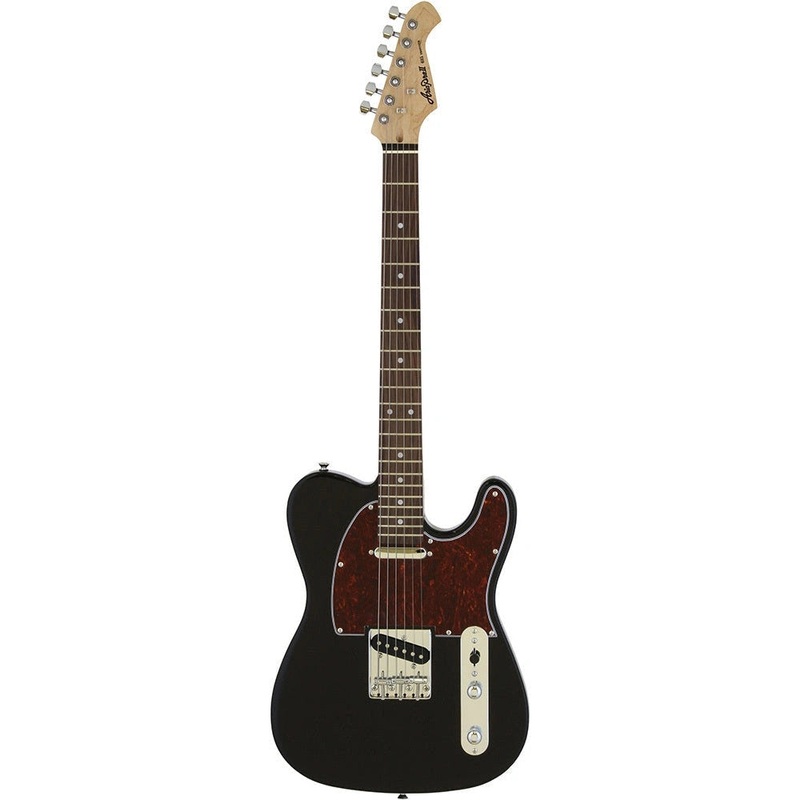 aria-pro-ii-teg-series-electric-guitar-in-black-with-red-tortoise-pickguard-pickups-2-x-single-coil Aria Pro II TEG-Series Electric Guitar in Black with Red Tortoise Pickguard Pickups: 2 x Single Coil