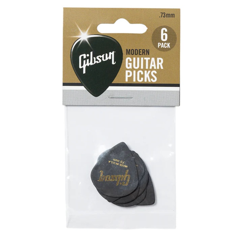 gibson-modern-picks-6-pack-black-73mm Gibson Modern Picks 6 Pack Black .73mm