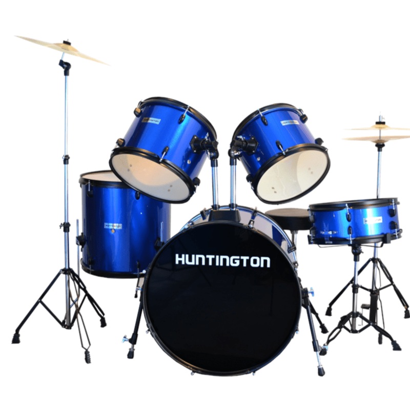 huntington-usa-5-piece-drum-kit-complete-full-size-black Huntington USA 5 Piece Drum Kit Complete Full Size Black