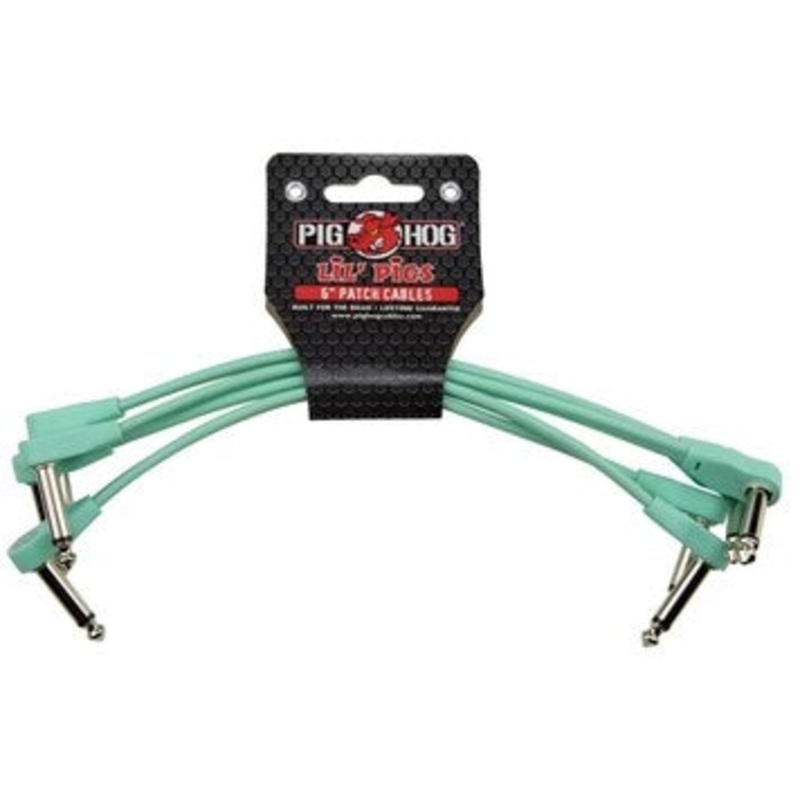 pig-hog-lil-pigs-6in-low-profile-patch-cables-4-pack-seafoam-green Pig Hog Lil Pigs 6in Low Profile Patch Cables - 4 pack, Seafoam Green
