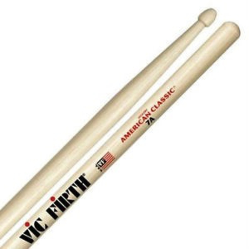 vic-firth-american-classic-hickory-drumstick-wood-tip-7a Vic Firth American Classic Hickory Drumstick, Wood Tip, 7A