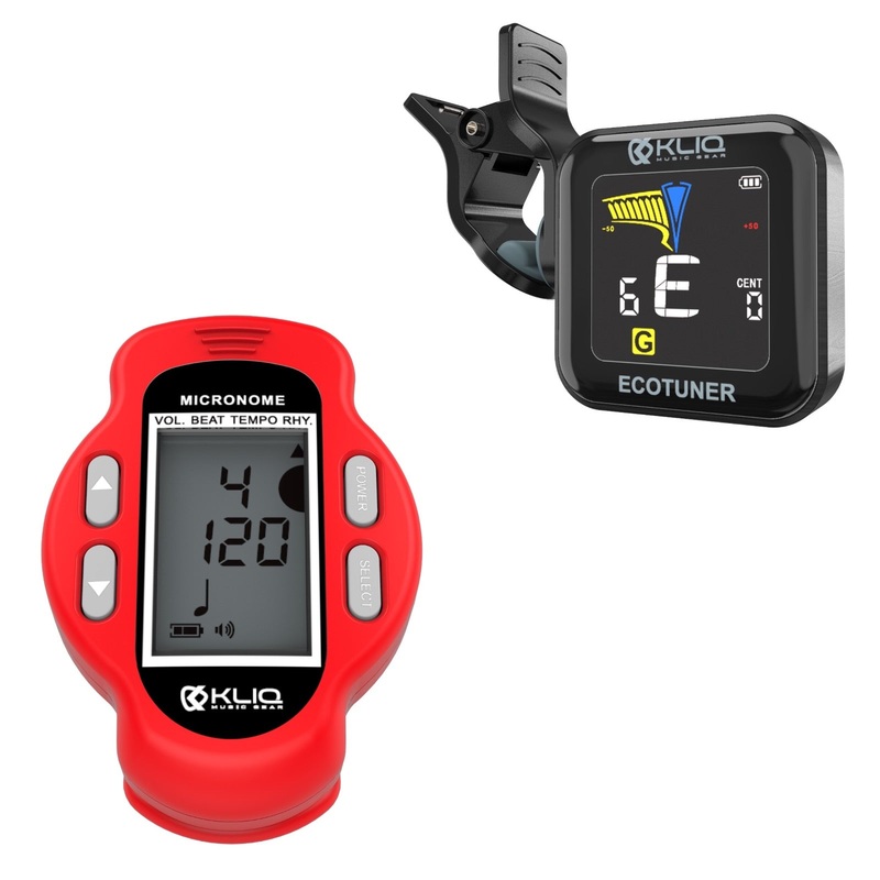 bundle-kliq-ecotuner-usb-rechargeable-clip-on-tuner-with-included-charging-cableand-kliq-micronome-usb-rechargeable-digital-clip-on-metronome-red Bundle - KLIQ EcoTuner - USB Rechargeable Clip-On Tuner (with included charging cableand KLIQ MicroNome USB Rechargeable Digital Clip-on Metronome, (Red)