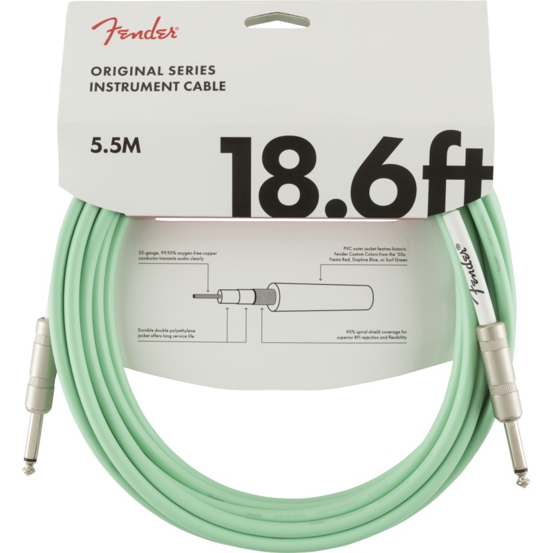 fender-original-series-instrument-cables-18-6-surf-green-5-5m Fender Original Series Instrument Cables 18.6', Surf Green 5.5m