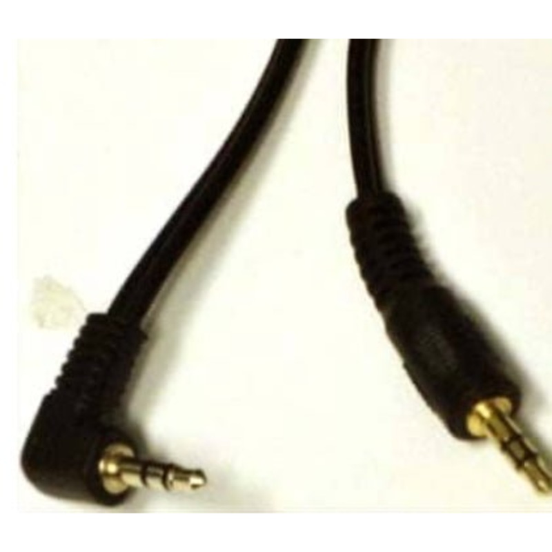 6-ft-3-5mm-stereo-plug-to-3-5mm-stereo-right-angle-plug-flat-cable 6 FT 3.5MM STEREO PLUG TO 3.5MM STEREO RIGHT ANGLE PLUG, FLAT CABLE