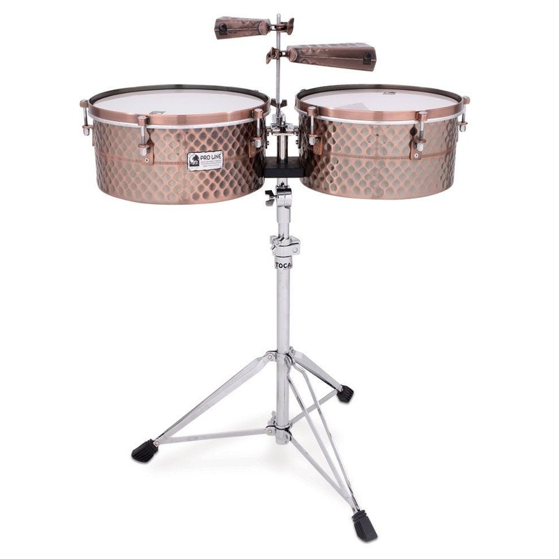 toca-tpt1415-pro-line-timbales-w-stand-black-copper Toca TPT1415 Pro Line Timbales w/Stand - Black Copper