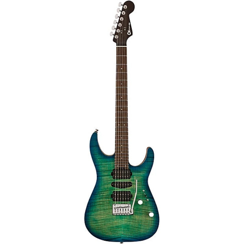 charvel-mj-dk24-hsh-2pt-w-mahogany-with-flame-maple-electric-guitar-caribbean-burst Charvel MJ DK24 HSH 2PT W Mahogany With Flame Maple Electric Guitar Caribbean Burst