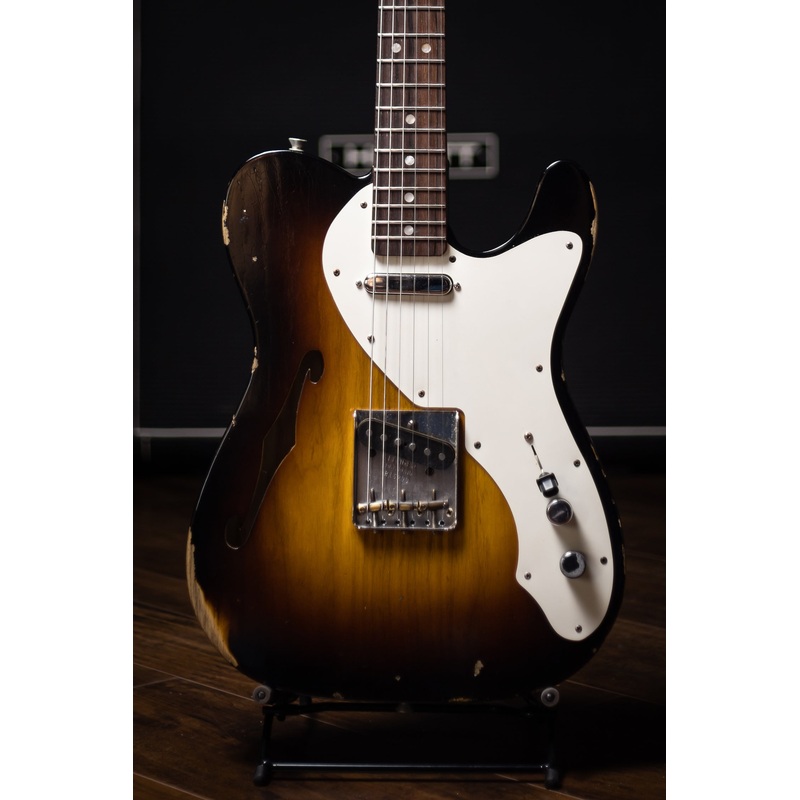 2017-fender-custom-shop-ltd-50s-thinline-telecaster-relic-electric-guitar-wide-fade-2-tone-sunburst 2017 Fender Custom Shop Ltd '50s Thinline Telecaster Relic Electric Guitar - Wide Fade 2 Tone Sunburst