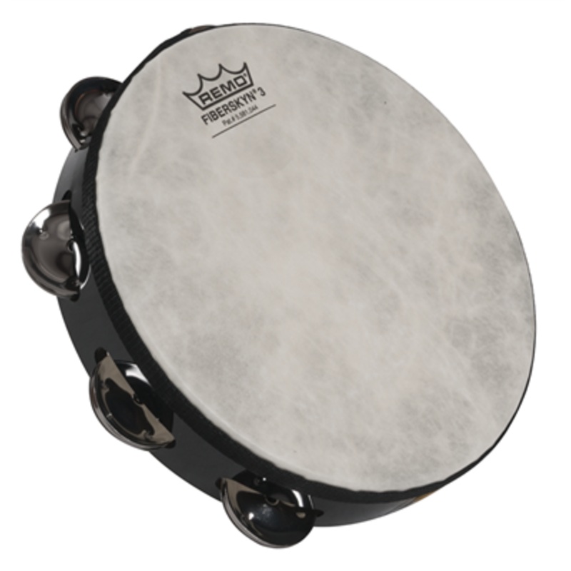 remo-fiberskyn-8-inch-single-row-tambourine-black Remo Fiberskyn 8 inch Single Row Tambourine - Black