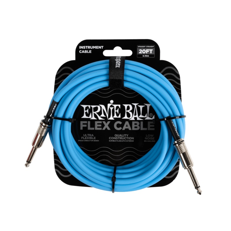 ernie-ball-p06417-20-flex-instrument-cable-straight-straight-blue Ernie Ball P06417 20 Flex Instrument Cable Straight/Straight Blue
