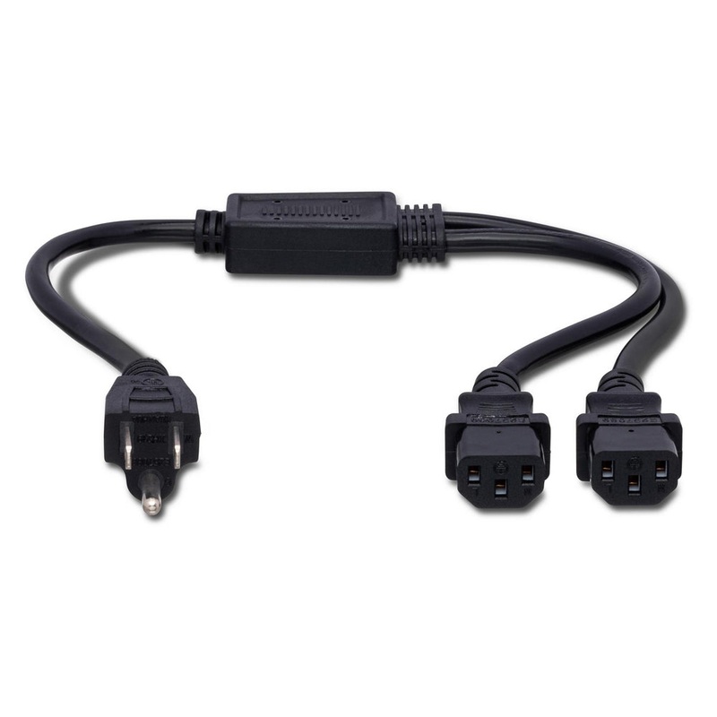 hosa-power-y-cable-dual-iec-c13-to-nema-5-15p Hosa Power Y Cable Dual IEC C13 to NEMA 5-15P
