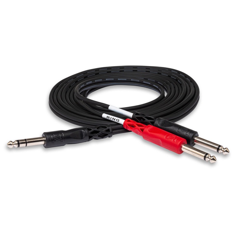 hosa-stp-201rr-insert-cable-right-angle-1-4-in-trs-to-dual-right-angle-1-4-in-ts-1-m Hosa STP-201RR Insert Cable, Right-angle 1/4 in TRS to Dual Right-angle 1/4 in TS, 1 m