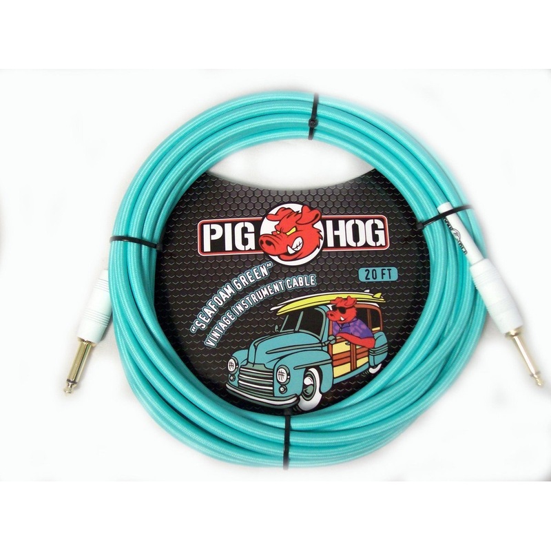 pig-hog-20ft-seafoam-green-vintage-instrument-cable Pig Hog 20ft "Seafoam Green" Vintage Instrument Cable
