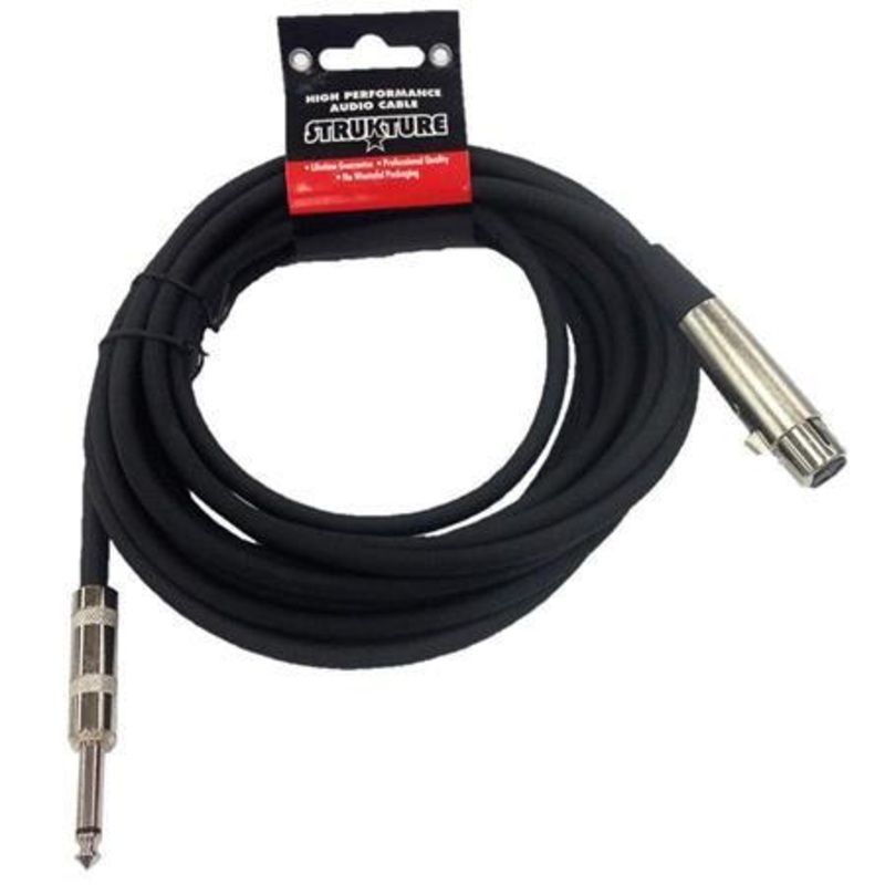strukture-20-hiz-microphone-cable-xlr-female-to-1-4-male Strukture 20' HIZ Microphone Cable, XLR Female to 1/4" Male